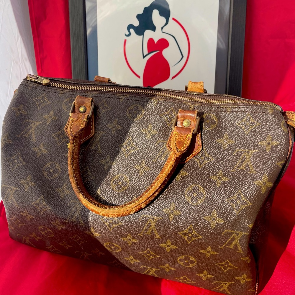 Authentic Speedy 30 Brown Luxury Vintage Purse